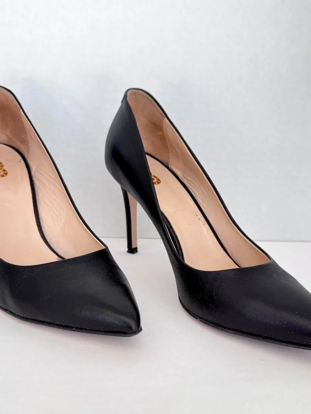 8 by Yoox Womens Pumps Size EU 40 US 9.5 Black Leather Pointy Toe
